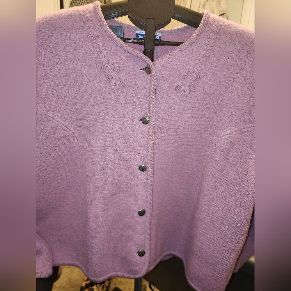 Women's Plus Vintage Pendleton thick wool sweater/blazer.